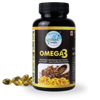 Flaxseed Oil Omega 3 Capsules (1000mg) | “For Men & Women”| Helps Reduce Bad Cholesterol & Promotes Heart Health+ Assist Health Brain Function | Flaxseed Oil Omega3 Capsule | Omega Fatty Acid - 60 Soft Gel Capsules