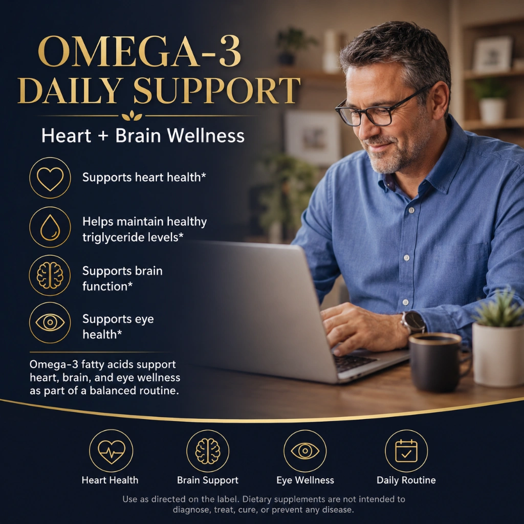 QAMAR Naturals Heart Care Plus Combo with Omega 3 and Vitamin D3 bottles