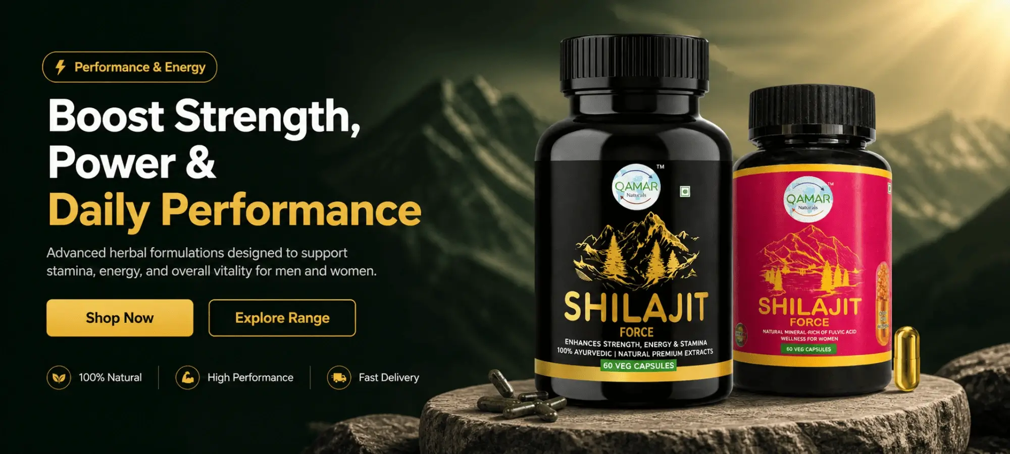 Qamar Naturals supplement combo hero banner